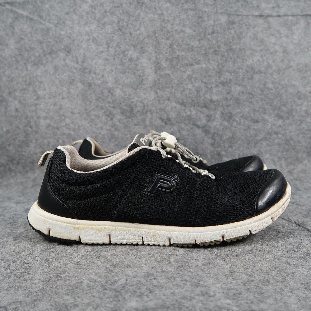 Propet Shoes Womens 9.5 Athletic Trainer Casual Black Mesh Drawstring Comfort